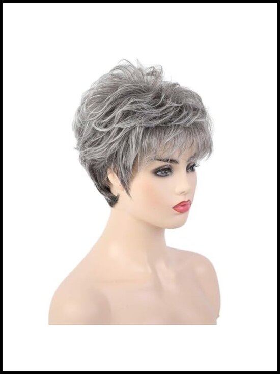 Short Curly Pixie Cut Wig - Easy-Care Human Hair with Capless Cap & Adjustable